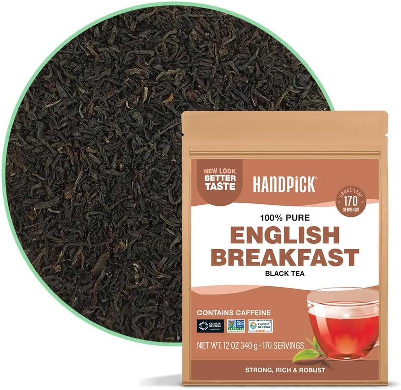 HANDPICK English Breakfast Tea Loose Leaf - 340g (12oz) Strong & Robust Black Tea - Image 1